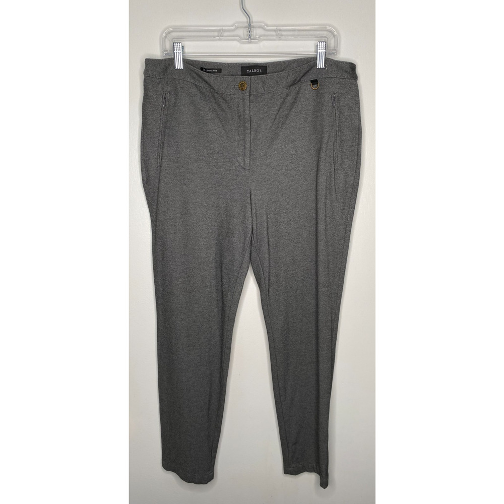 Talbots Gray Skinny Ankle Pants – Size 14, Rayon Blend, Zip Pockets